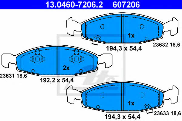 Ate Brake Pad Set, disc brake – price 287 PLN