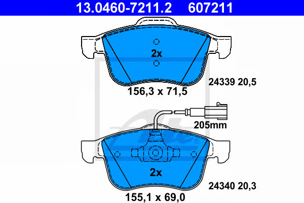 Ate Brake pad set – price 228 PLN