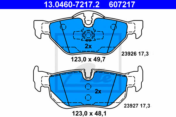 Brake pad set Ate 13.0460-7217.2