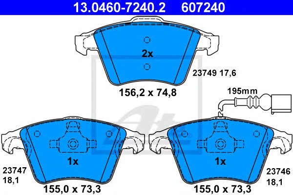 Ate Brake pad set – price 383 PLN
