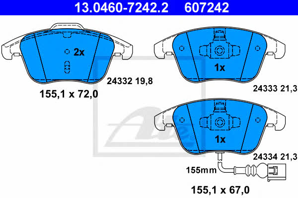 Ate Brake Pad Set, disc brake – price 278 PLN