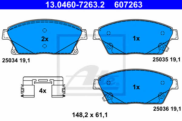 Ate Brake Pad Set, disc brake – price 216 PLN