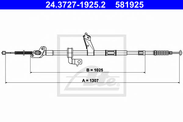 Ate 24.3727-1925.2 Parking brake cable, right 24372719252