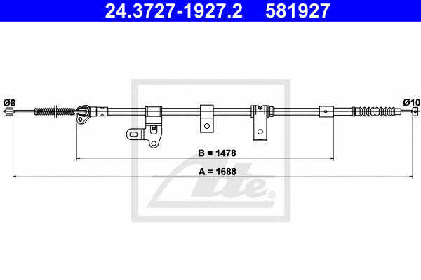 Ate 24.3727-1927.2 Cable Pull, parking brake 24372719272