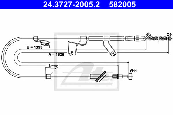 Ate 24.3727-2005.2 Cable Pull, parking brake 24372720052