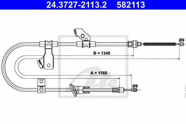 Ate 24.3727-2113.2 Parking brake cable, right 24372721132 24372721132 Ate Parking brake cable, right