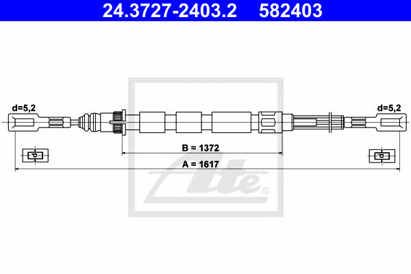 Ate 24.3727-2403.2 Cable Pull, parking brake 24372724032