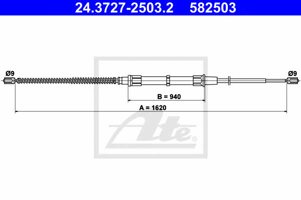 Ate 24.3727-2503.2 Cable Pull, parking brake 24372725032