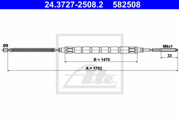 Ate 24.3727-2508.2 Cable Pull, parking brake 24372725082