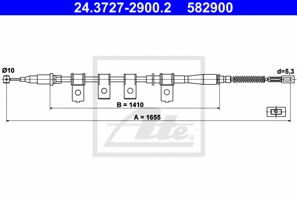 Ate 24.3727-2900.2 Parking brake cable left 24372729002