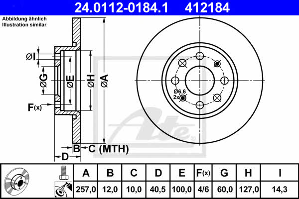 Ate Unventilated front brake disc – price 214 PLN