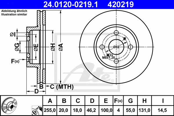 Brake discs Aston Martin: 24012002191 Ate Front vented brake disc