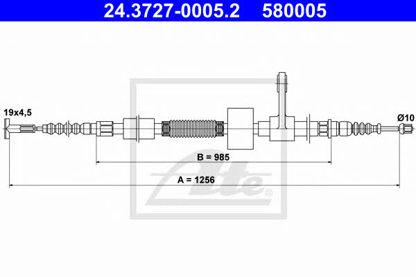 Ate 24.3727-0005.2 Parking brake cable left 24372700052