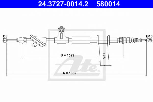 Ate 24.3727-0014.2 Cable Pull, parking brake 24372700142