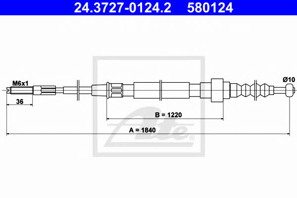 Ate 24.3727-0124.2 Cable Pull, parking brake 24372701242