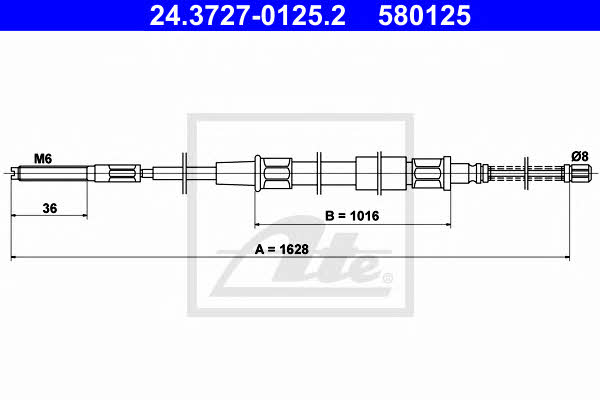 Ate 24.3727-0125.2 Cable Pull, parking brake 24372701252