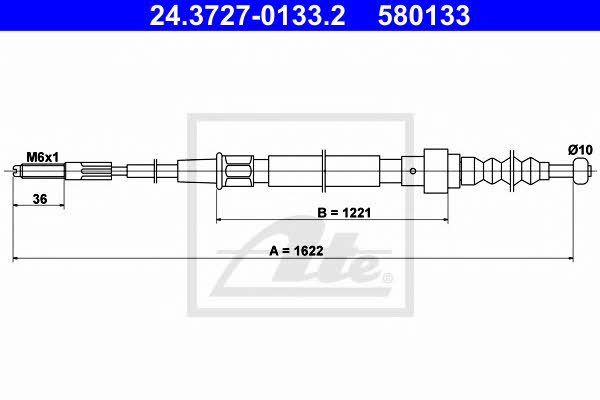 Ate 24.3727-0133.2 Cable Pull, parking brake 24372701332