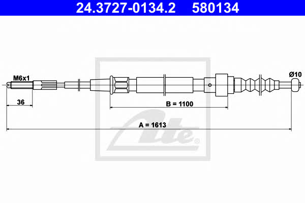 Ate 24.3727-0134.2 Cable Pull, parking brake 24372701342
