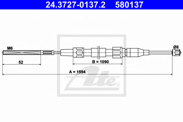 Ate 24.3727-0137.2 Cable Pull, parking brake 24372701372