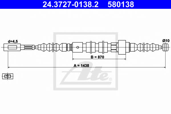 Ate 24.3727-0138.2 Cable Pull, parking brake 24372701382
