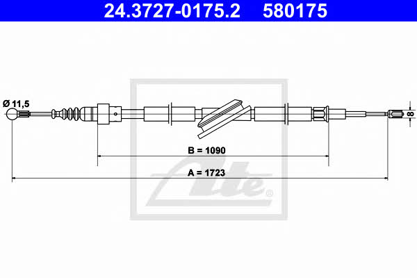 Ate 24.3727-0175.2 Cable Pull, parking brake 24372701752