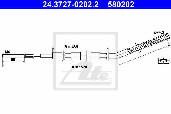 Ate 24.3727-0202.2 Cable Pull, parking brake 24372702022