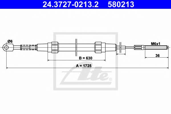 Ate 24.3727-0213.2 Cable Pull, parking brake 24372702132