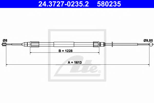 Ate 24.3727-0235.2 Parking brake cable left 24372702352