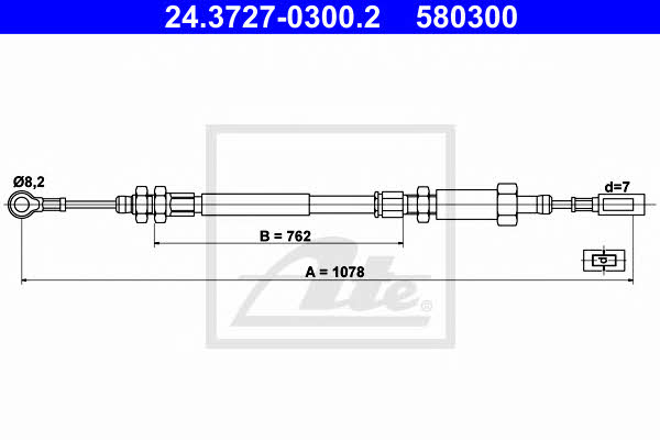 Ate Cable Pull, parking brake – price 110 PLN