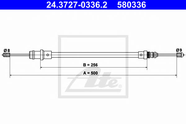 Ate 24.3727-0336.2 Cable Pull, parking brake 24372703362