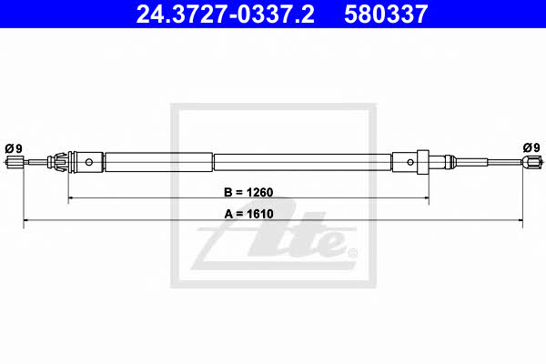 Ate 24.3727-0337.2 Cable Pull, parking brake 24372703372