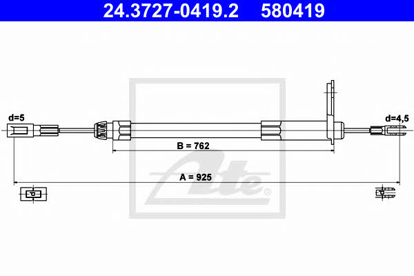 Ate 24.3727-0419.2 Parking brake cable, right 24372704192