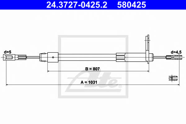 Ate 24.3727-0425.2 Parking brake cable, right 24372704252