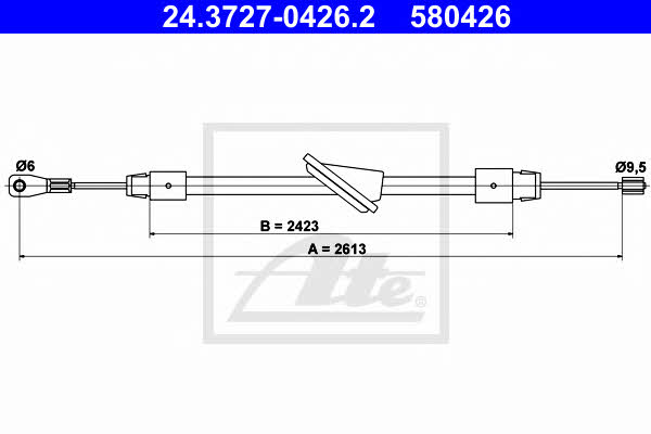 Ate 24.3727-0426.2 Cable Pull, parking brake 24372704262