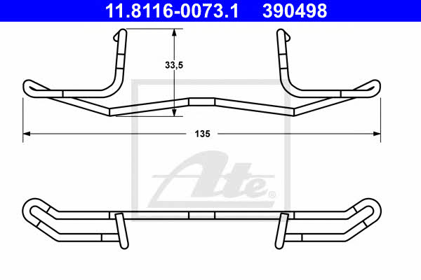 Ate Brake pad spring – price 30 PLN