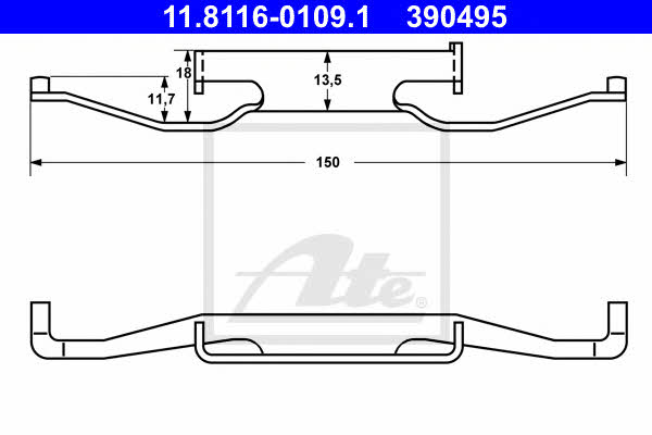 Ate Brake pad spring – price 34 PLN