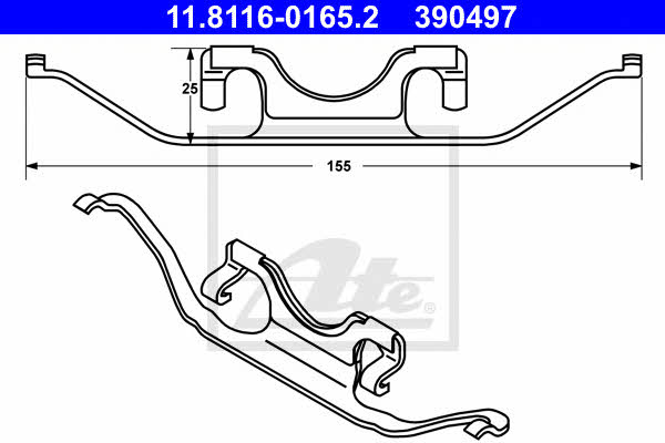 Ate 11.8116-0165.2 Brake pad spring 11811601652