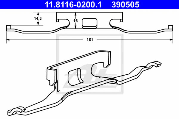Ate Brake pad spring – price 24 PLN