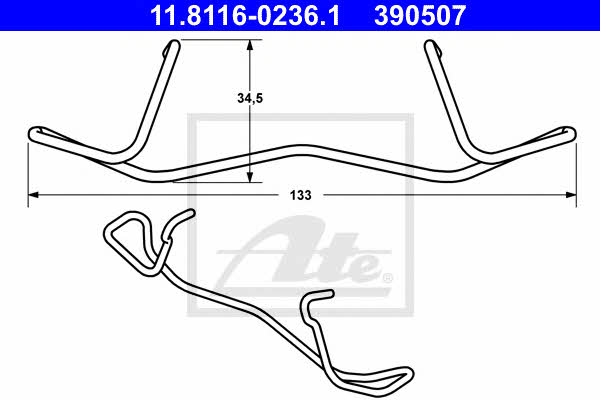 Ate Brake pad spring – price 37 PLN