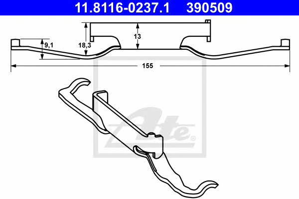 Ate Brake pad spring – price 50 PLN
