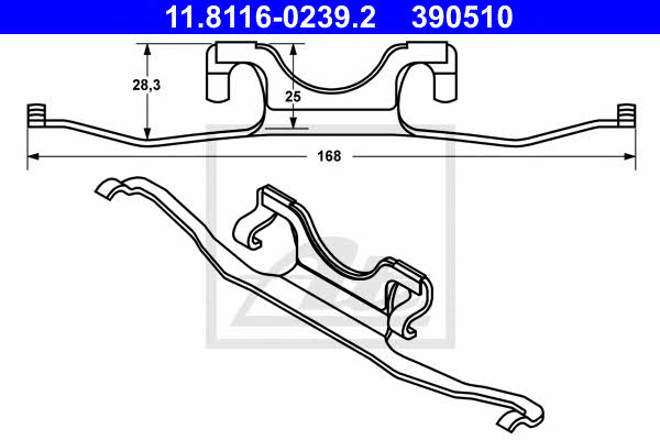 Ate Brake pad spring – price 29 PLN