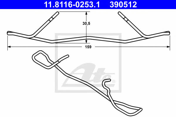 Ate Brake pad spring – price 14 PLN