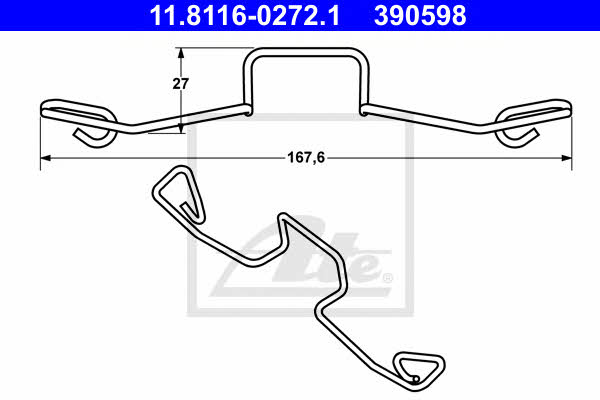 Ate Brake pad spring – price 22 PLN