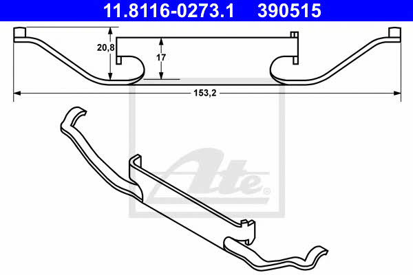 Ate Brake pad spring – price 31 PLN