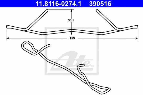 Ate Brake pad spring – price 26 PLN