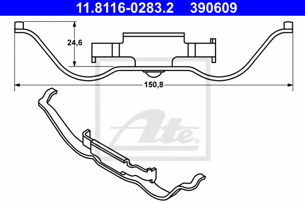 Ate Brake pad fitting kit – price 27 PLN