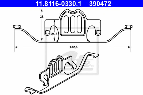 Ate Brake pad spring – price 31 PLN
