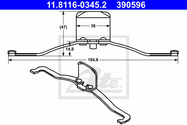 Ate Brake pad spring – price 30 PLN