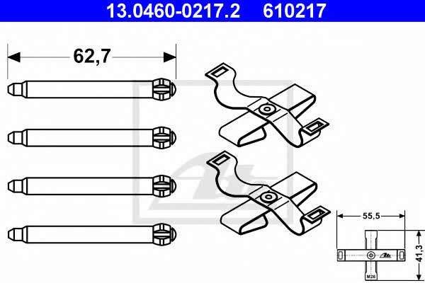 Ate 13.0460-0217.2 Mounting kit brake pads 13046002172
