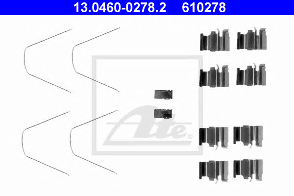 Ate 13.0460-0278.2 Mounting kit brake pads 13046002782